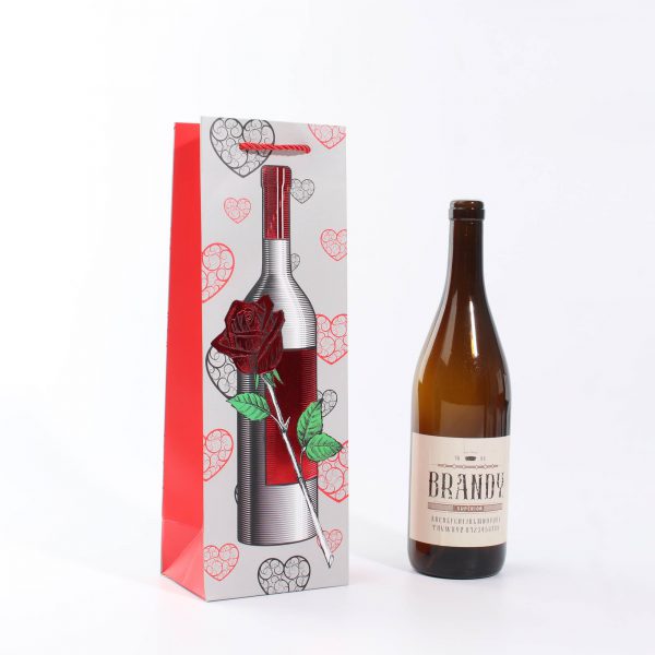 Beautiful Wine Bottle Gift Bags Custom With Gold Foil Rose - 图片 5