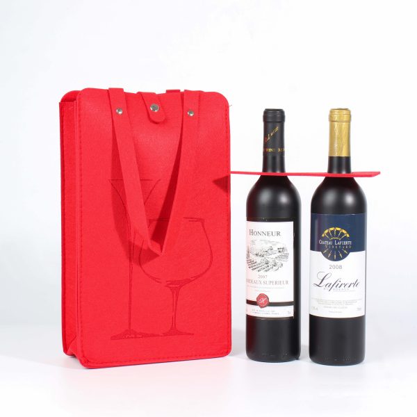 Premium Felt Wine Bags Custom with Handles - 图片 2