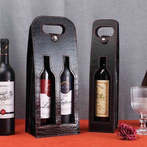 Luxury Wine Leather Bags Manufacturer Wholesale For Wine Bottle Packaging - Image 4