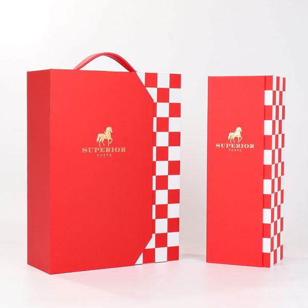 Customized Luxury Red Wine Gift Box With Single&Double Bottle