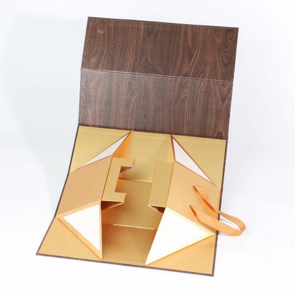 High Quality Vintage Foldable Cardboard Wine Box Custom With Ribbon Handle - Image 3