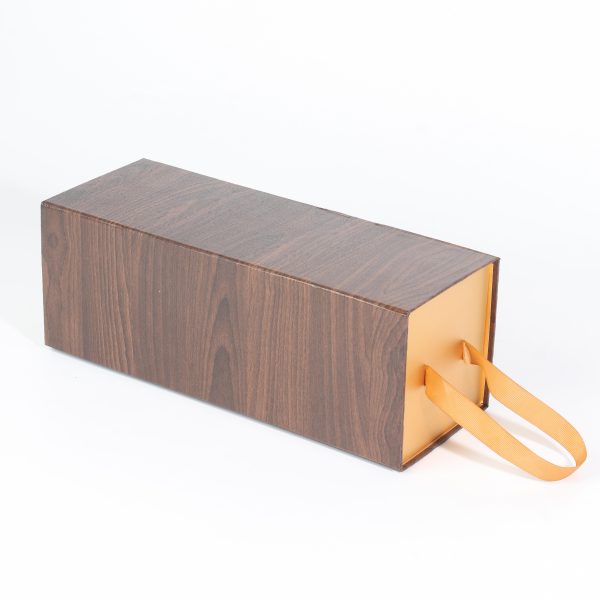 High Quality Vintage Foldable Cardboard Wine Box Custom With Ribbon Handle - Image 4