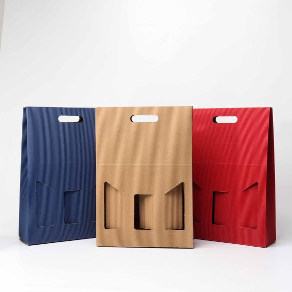 Umweltfreundliche Wein Versand Boxen benutzerdefiniert mit Griff-Einzel-, Doppel- und Dreifallflaschenoptionen