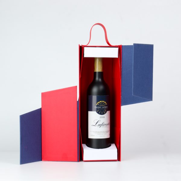 Custom Fashion Foldable Magnetic Wine Boxes For Single Bottle - Image 7