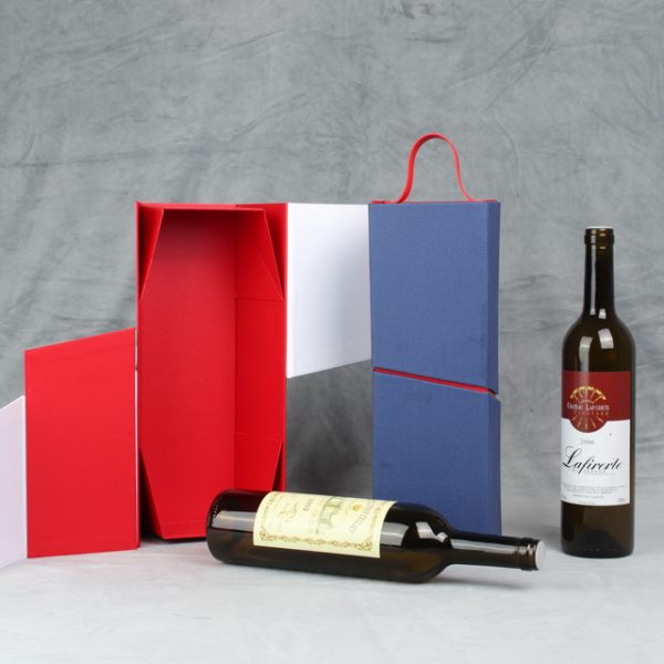 Custom Fashion Foldable Magnetic Wine Boxes For Single Bottle - 图片 2