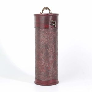 European Retro Cylindrical Wooden Wine Box
