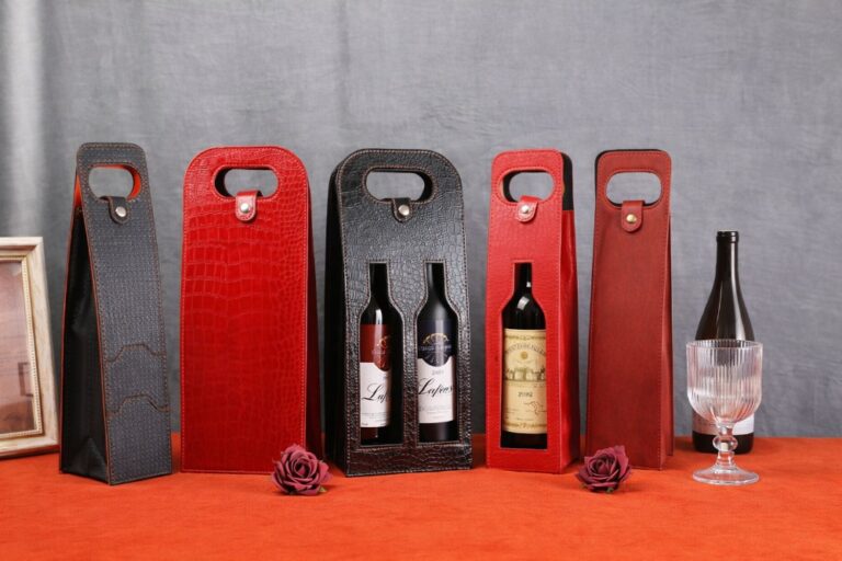  ¿Cómo personalizar las bolsas de vino de cuero de lujo con el logotipo de la marca de la hoja de oro en relieve?