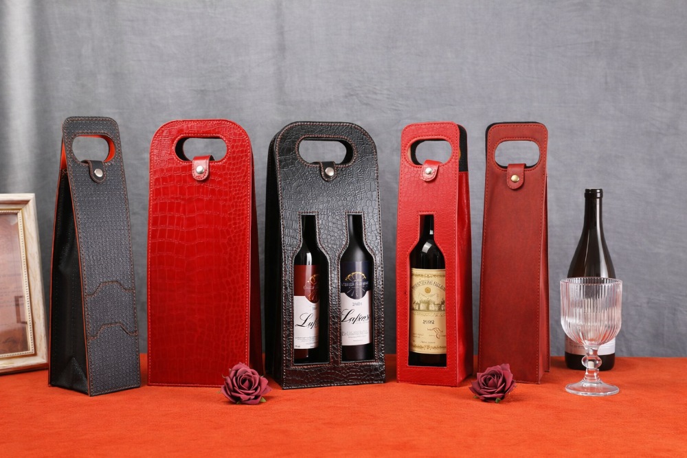 How to Customize Luxury Leather Wine Bags with Gold Foil Brand Logo Embossing？