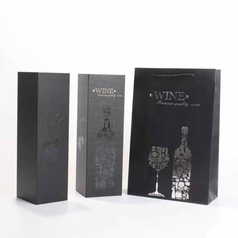 Benutzerdefinierte Großhandel Hersteller gefüttert Flap-Top Wein Geschenkboxen mit Weinbeutel
