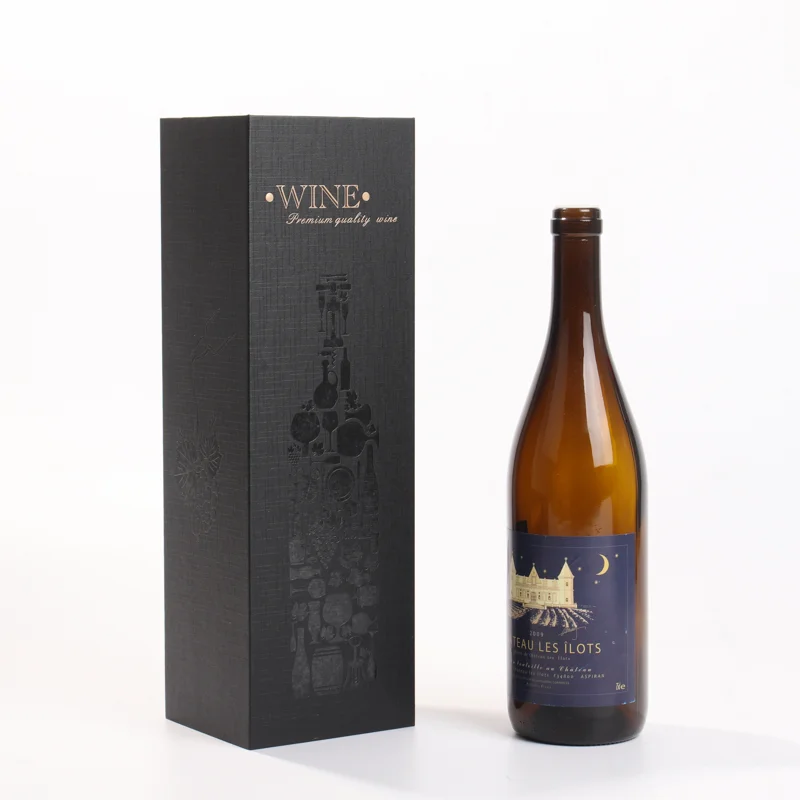 Custom Wholesale Manufacturer Lined Flap-Top Wine Gift Boxes with Wine Bags