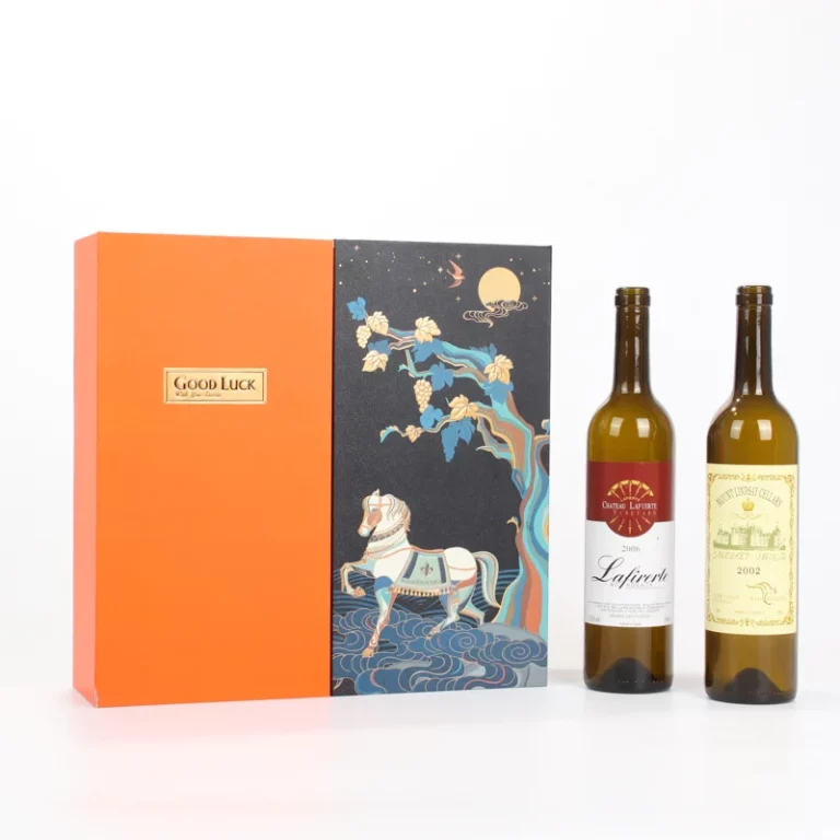 Umweltfreundliche Geschenkverpackung aus Karton für ein 2er-Set Rotwein-Weingläser