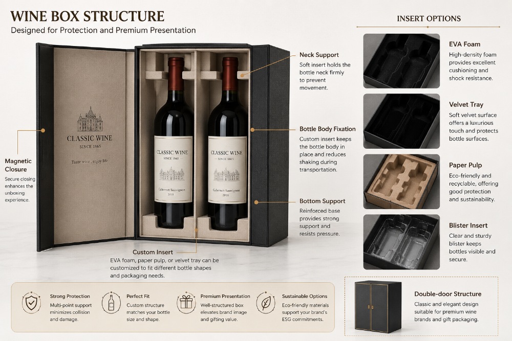 wine box structure and inner insert inspection