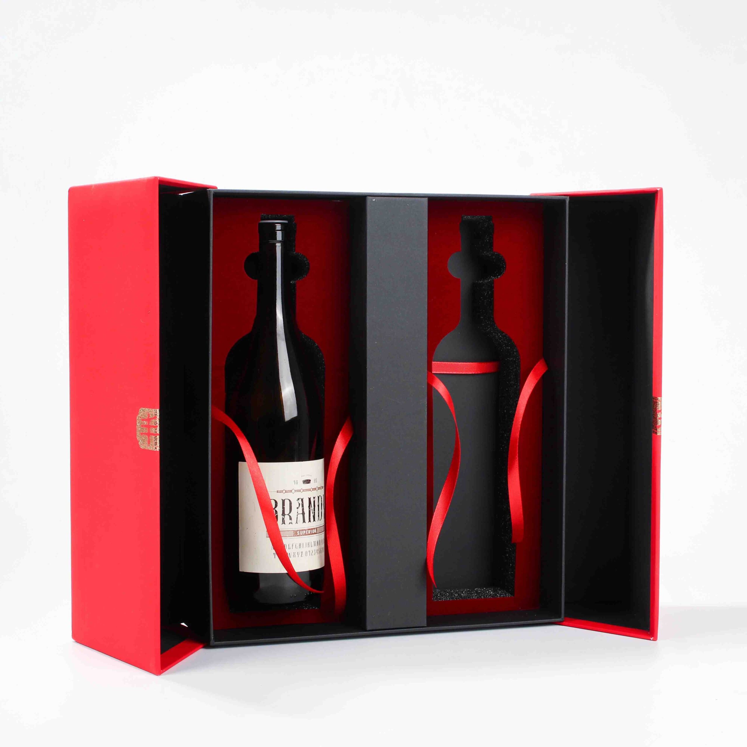 2026 New Style Festive Gift Set Two-Bottle Red Wine Gift Box with bag